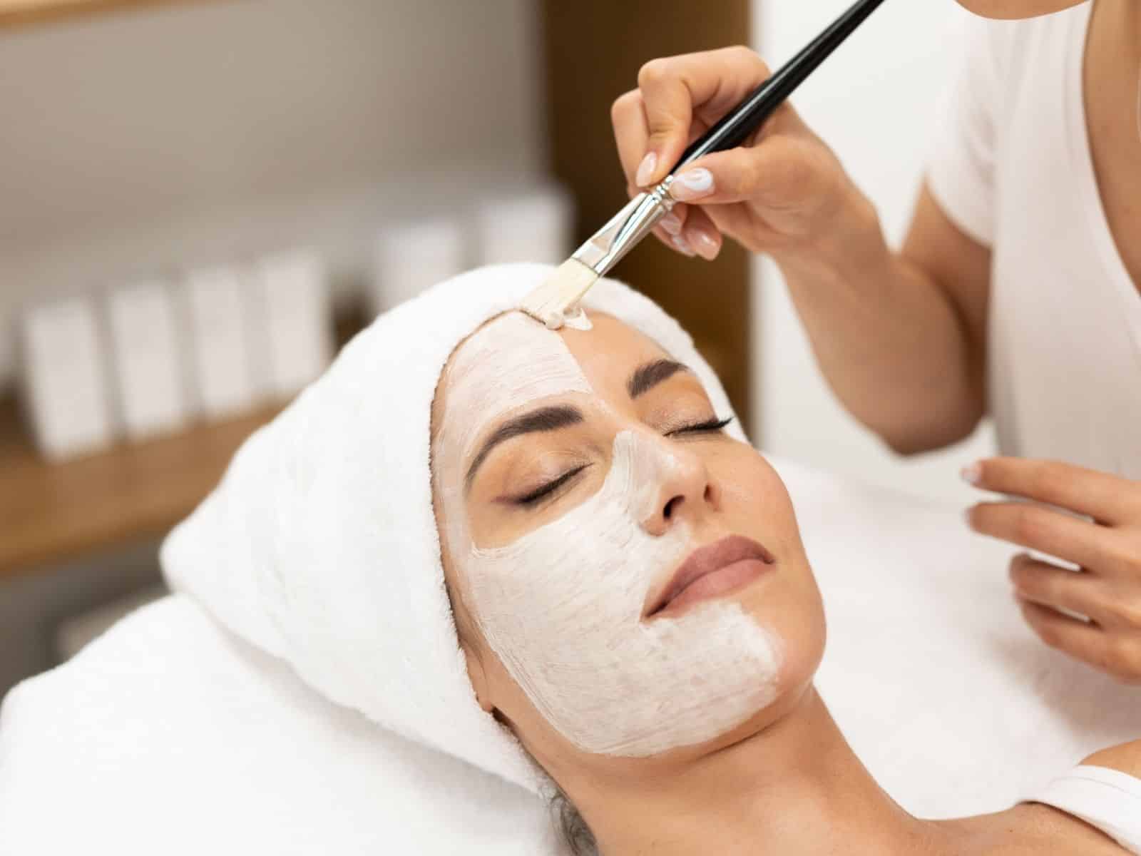 Luxury organic facial treatment at The Knotstop spa in San Diego