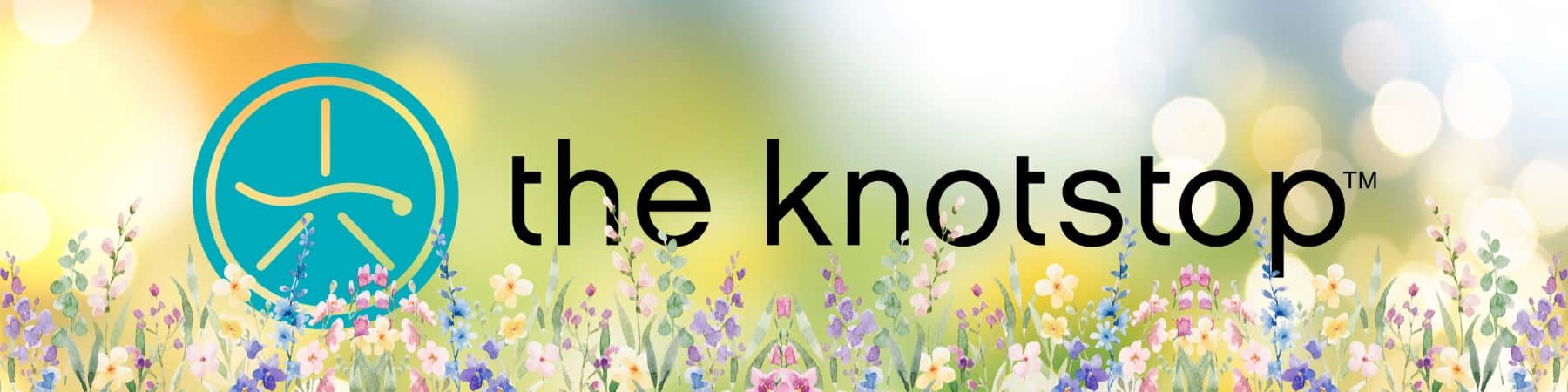 Spring floral seasonal footer banner for The Knotstop wellness spa in San Diego
