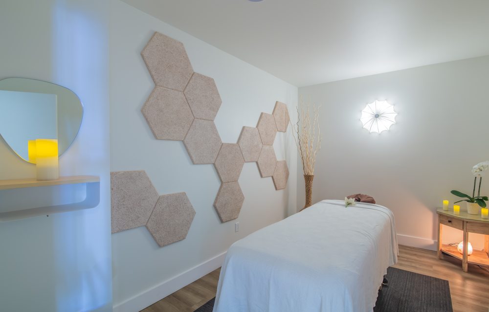 Private massage and skincare treatment room at The Knotstop spa in San Diego's Bankers Hill neighborhood.